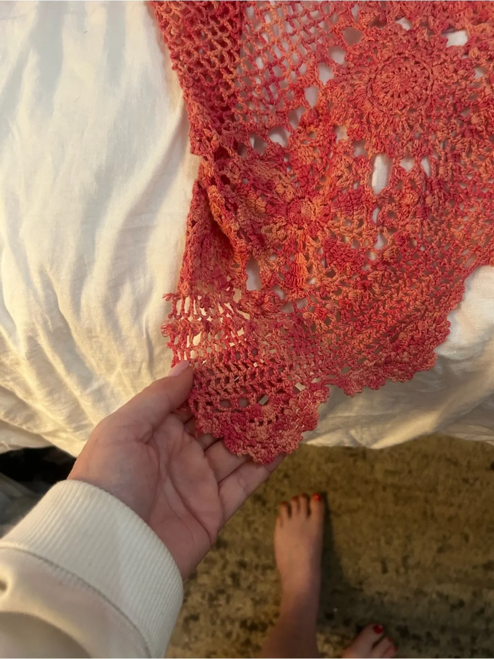 Free people lace crochet poncho shrug